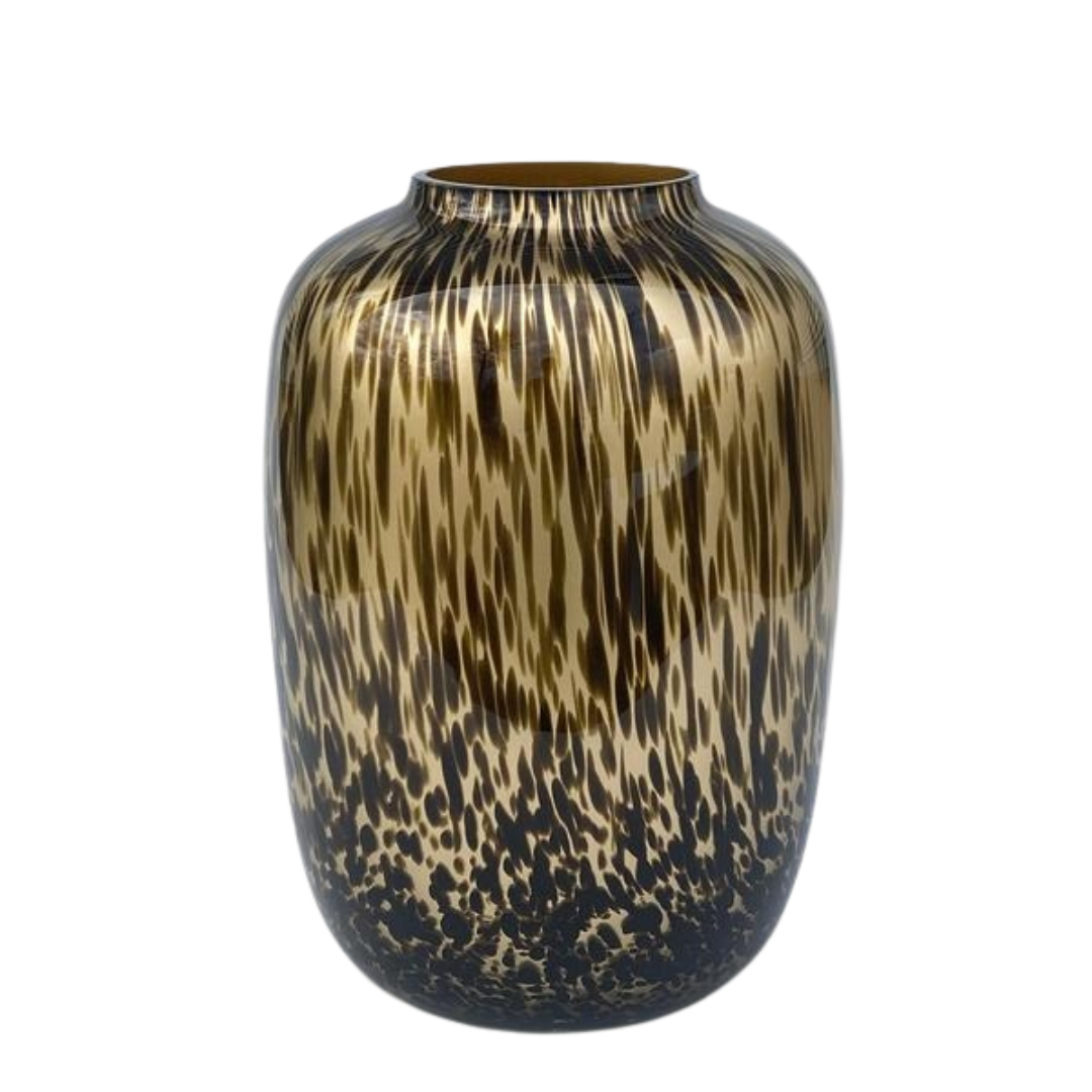 Vaas glas - M - H35 W25 -Artic Cheetah Gold