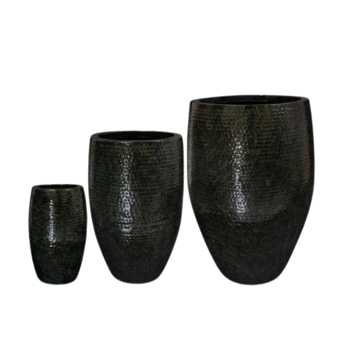 Set van 3 potten - Thom Zwart metaal - Large