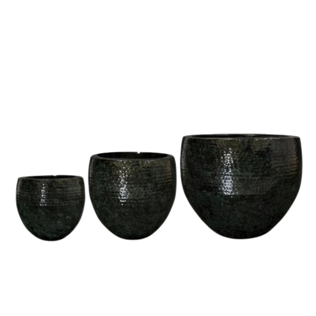 Set van 3 potten - Thom Zwart metaal