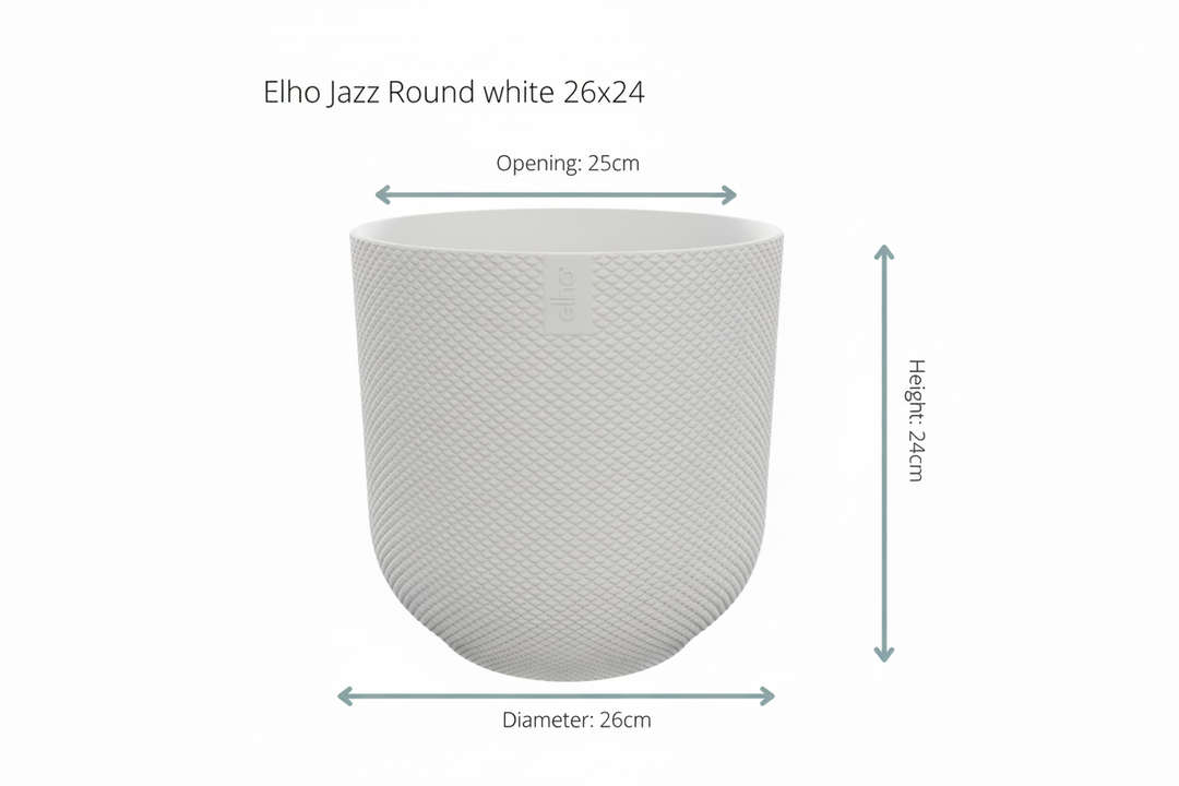 Pot Elho Jazz Round blanc - Cache-pot Plante d'intérieur - Pot de fleurs