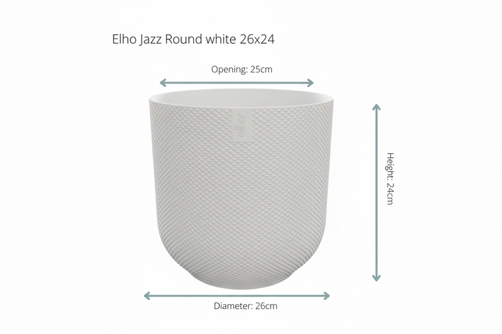 Pot Elho Jazz Round blanc - Cache-pot Plante d'intérieur - Pot de fleurs