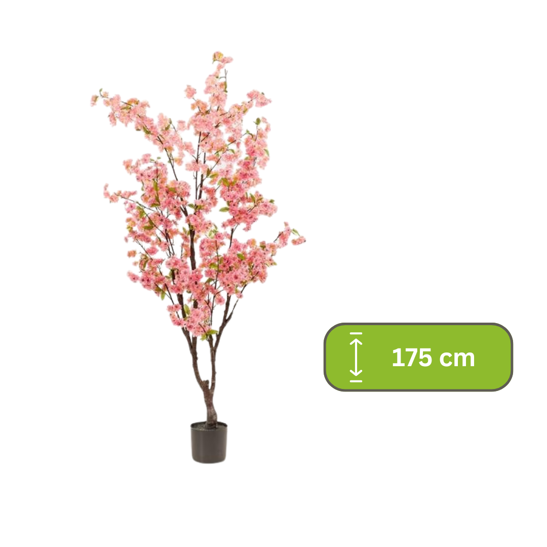 Kunstplant - Prunus - Kersenbloesem - Roze - 175cm