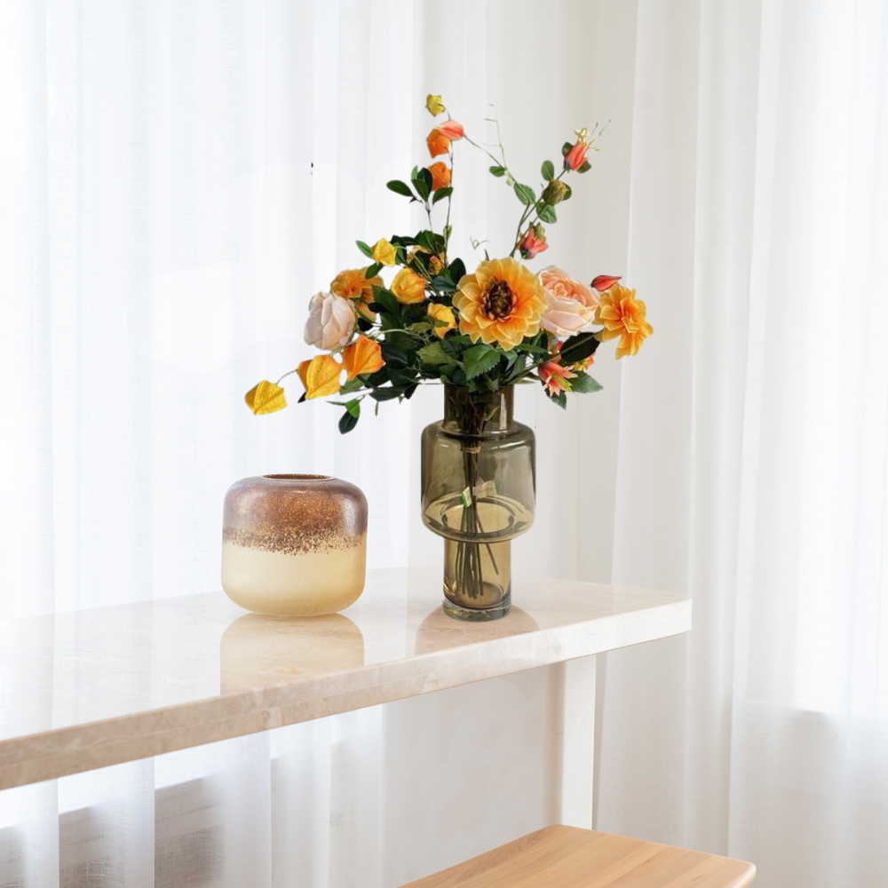 Kunstbloemen - Boeket L - Pretty Orange - 80cm