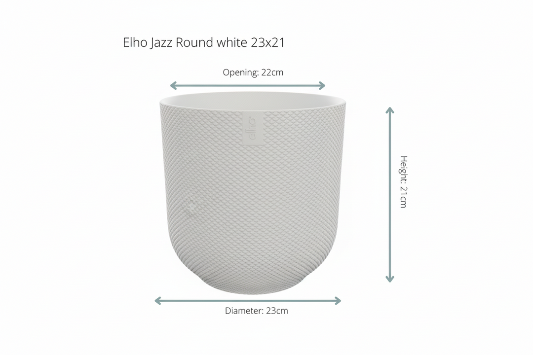 Pot Elho Jazz Round blanc - Cache-pot Plante d'intérieur - Pot de fleurs