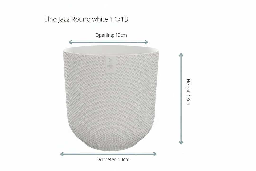 Pot Elho Jazz Round blanc - Cache-pot Plante d'intérieur - Pot de fleurs