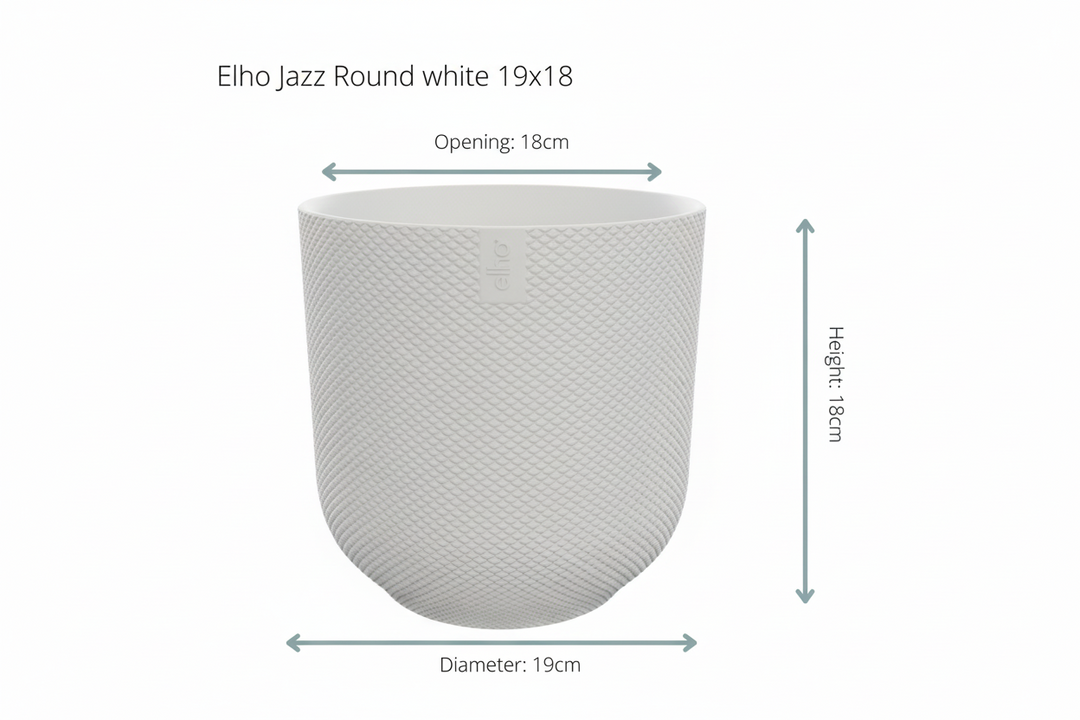 Pot Elho Jazz Round blanc - Cache-pot Plante d'intérieur - Pot de fleurs