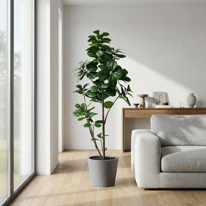 Kunst Ficus lyrata vertakt - 150cm