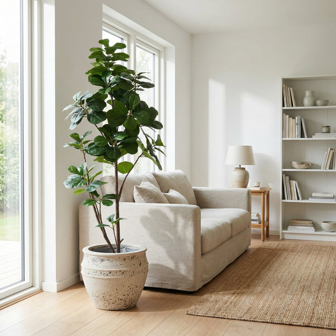 Kunst Ficus lyrata vertakt - 150cm