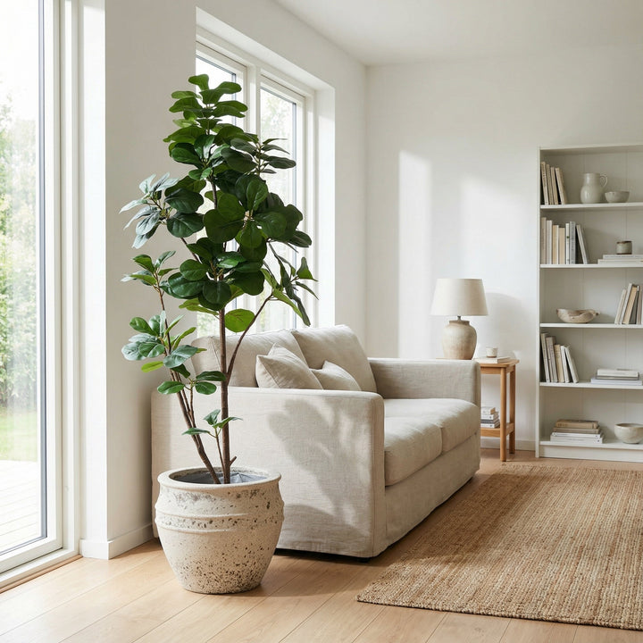 Kunst Ficus lyrata vertakt - 150cm