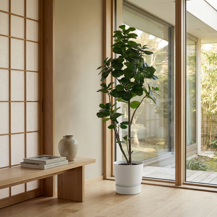 Kunst Ficus lyrata vertakt - 150cm