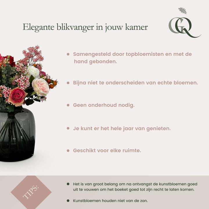 Kunstblumen Viburnum Zweig Creme – 75cm | Blüten-Set 4 Stück
