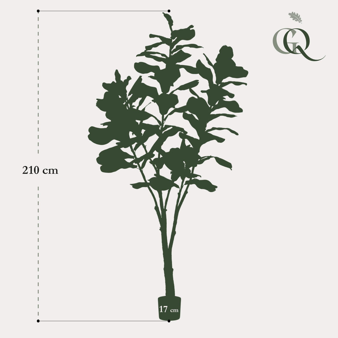 Kunstpflanze - Ficus Lyrata - Tabakspflanze - 210cm - Geigenfeige