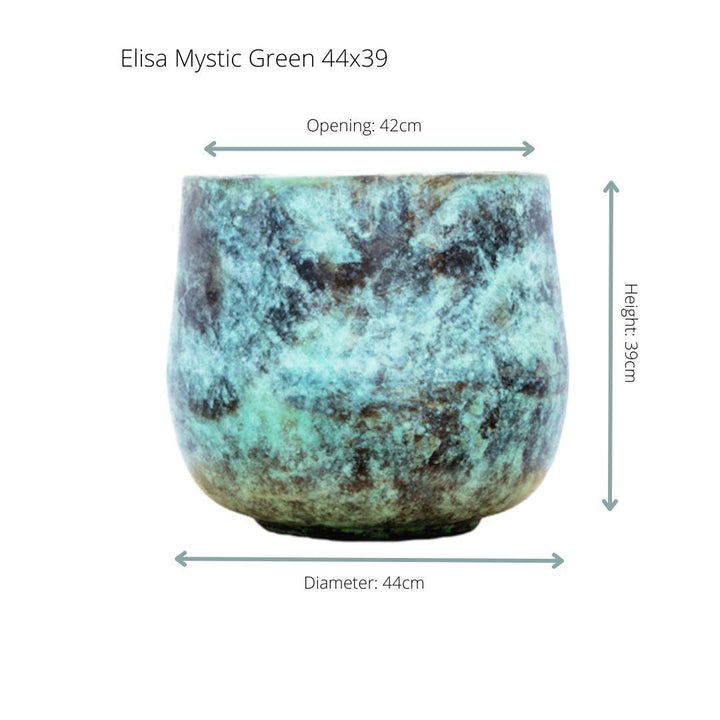 Elisa Mystic Green – Ø44 x H39cm – Dekorativer Blumentopf