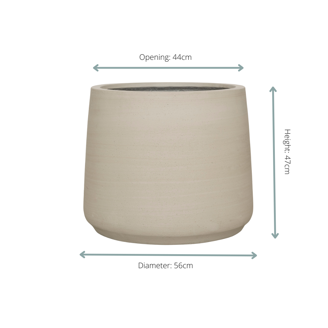 Jumbo Patt Beige Washed D56 x H47 - Grote Bloempot Buiten
