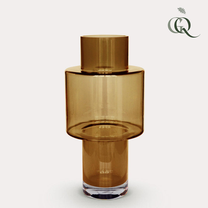 Vaas glas Juba M - H40 W20 - Cognac - Bloempot Kamerplant
