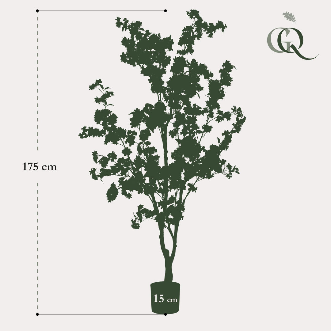 Plante Artificielle Fleurs de Cerisier - Blanc - 175cm - Plante Fausse Intérieur