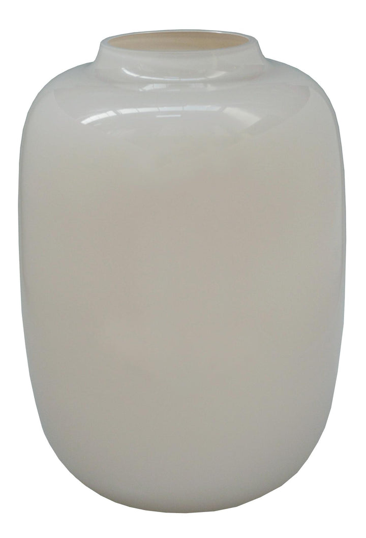 Vase en verre Arctic Ivory – 35cm de haut | Pot de fleurs pour plantes d'intérieur – Taille M