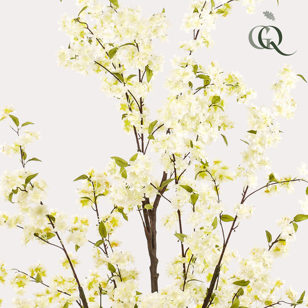 Plante Artificielle Fleurs de Cerisier - Blanc - 175cm - Plante Fausse Intérieur