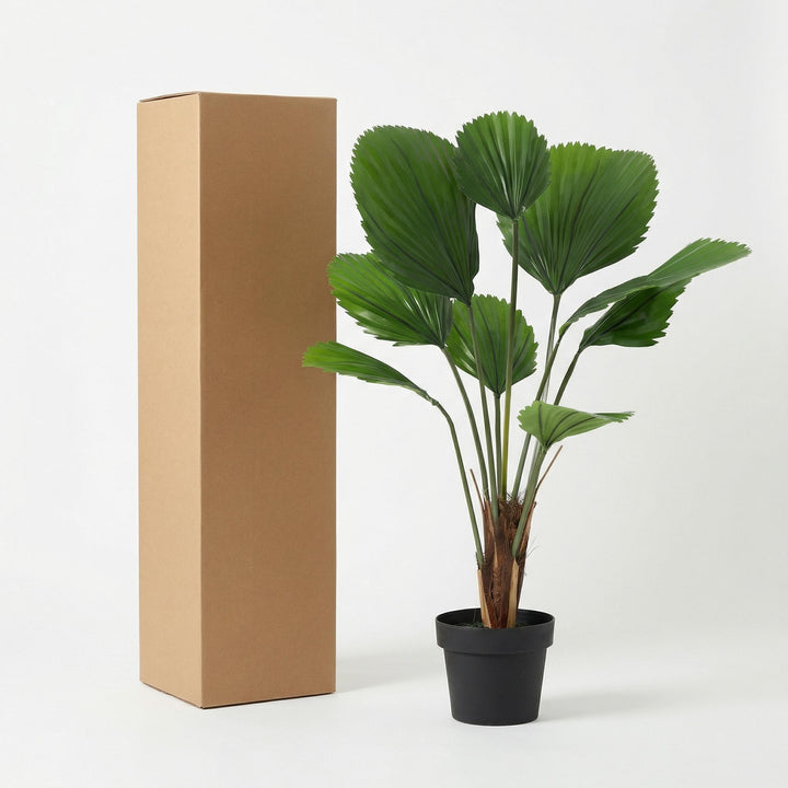 Licuala Grandis - 104cm - Plante Artificielle - Fausse Plante d'Intérieur
