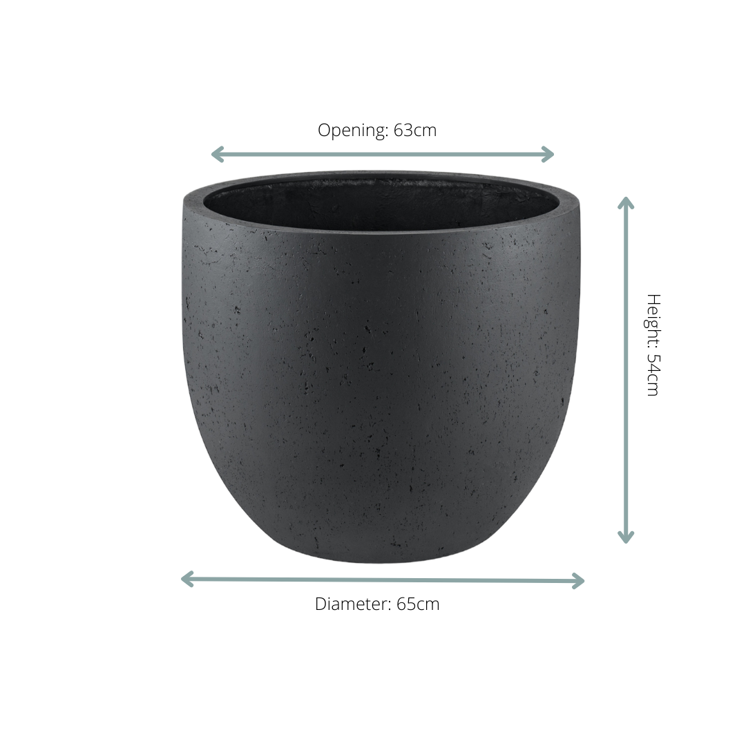 Pot Grigio New Egg Anthracite - D65 x H54 - Pot de fleur Plante d'intérieur