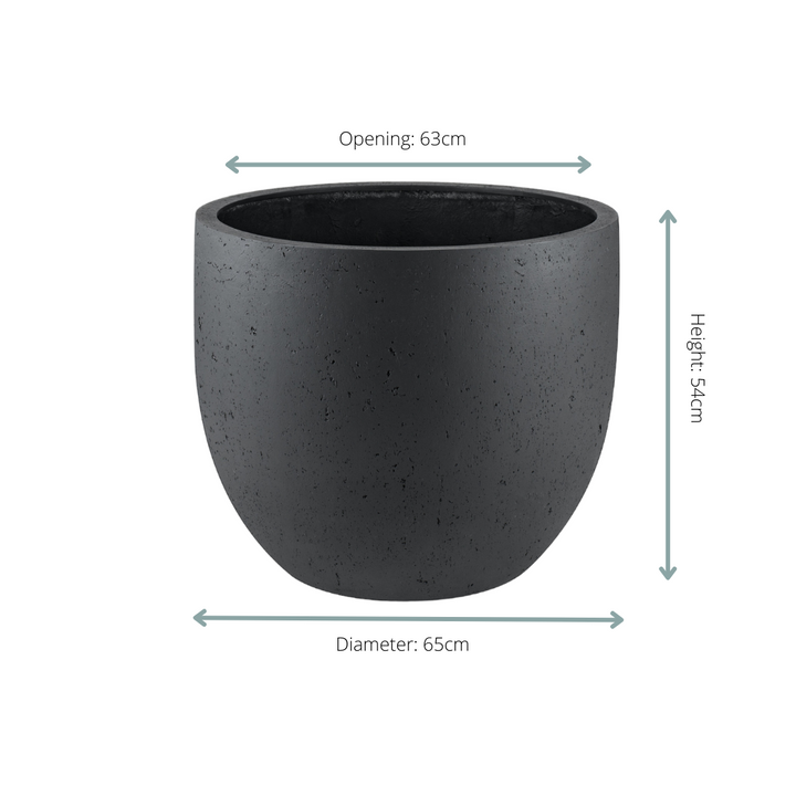 Pot Grigio New Egg Anthracite - D65 x H54 - Pot de fleur Plante d'intérieur