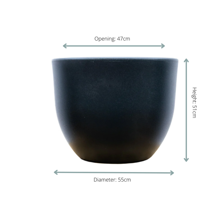 Pot Eggy Anthracite - D55 x H43 - Pot de fleurs Plante d'intérieur