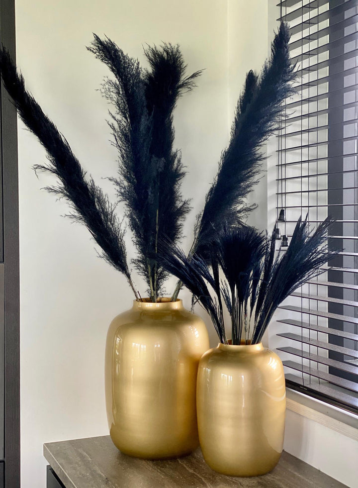 Vase en verre - Or - H35 L25 cm - Pot de fleurs Plante d'intérieur