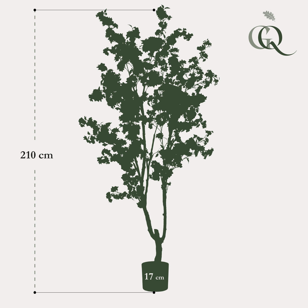 Kunstplant - Prunus - Kersenbloesem - Wit - 210cm | Koop