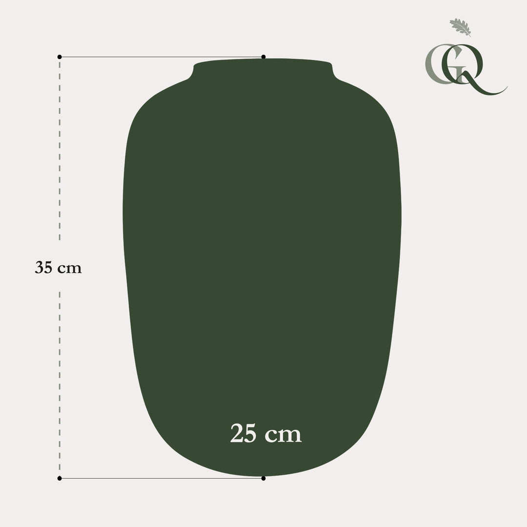 Vase en verre Arctic Ivory – 35cm de haut | Pot de fleurs pour plantes d'intérieur – Taille M
