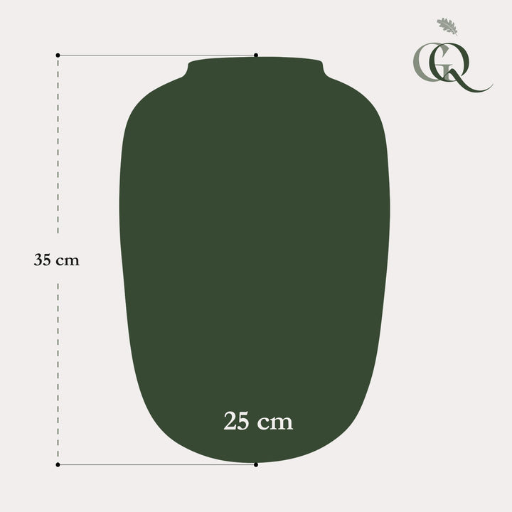 Vase en verre Arctic Ivory – 35cm de haut | Pot de fleurs pour plantes d'intérieur – Taille M