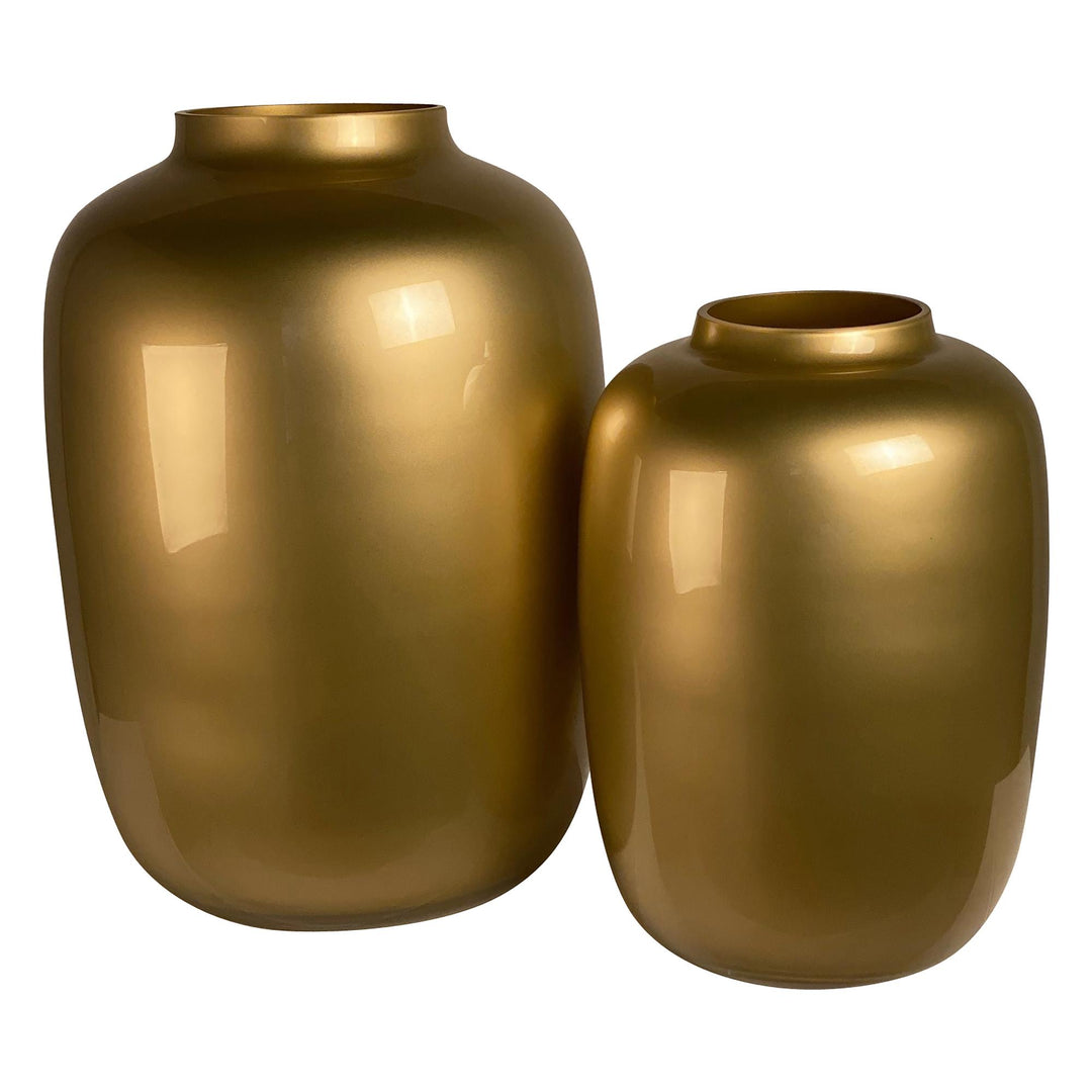 Vase en verre - Or - H35 L25 cm - Pot de fleurs Plante d'intérieur