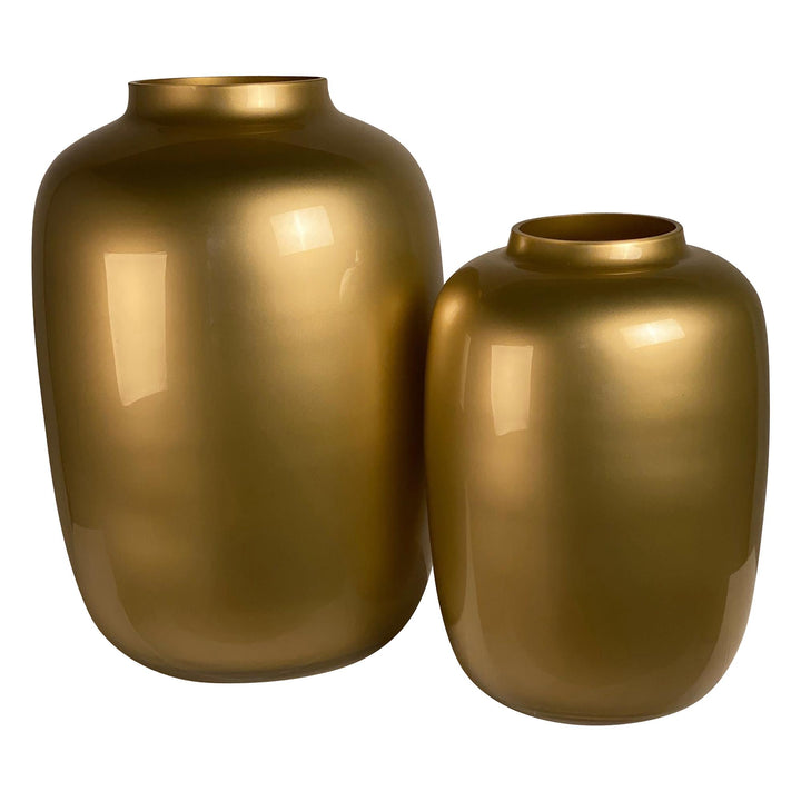Vase en verre - Or - H35 L25 cm - Pot de fleurs Plante d'intérieur