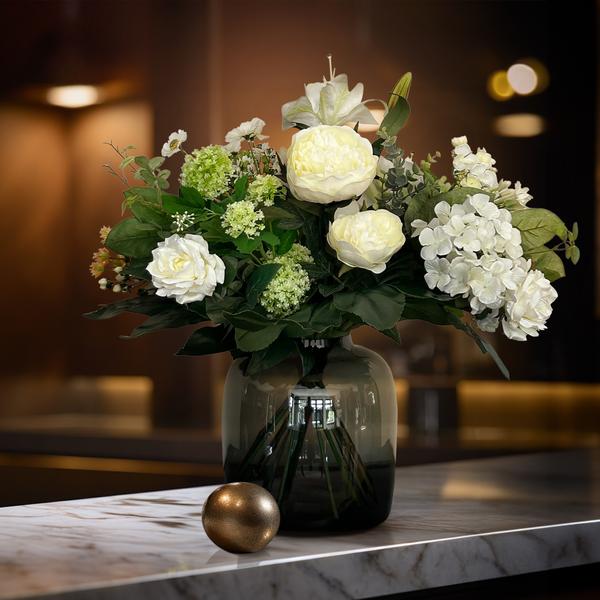 Kunstbloemen - Boeket- M - White Dream